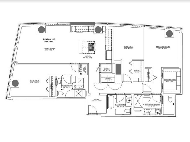 Now Renting, Luxury 3 Bedroom Penthouse Apartment near Streeterville